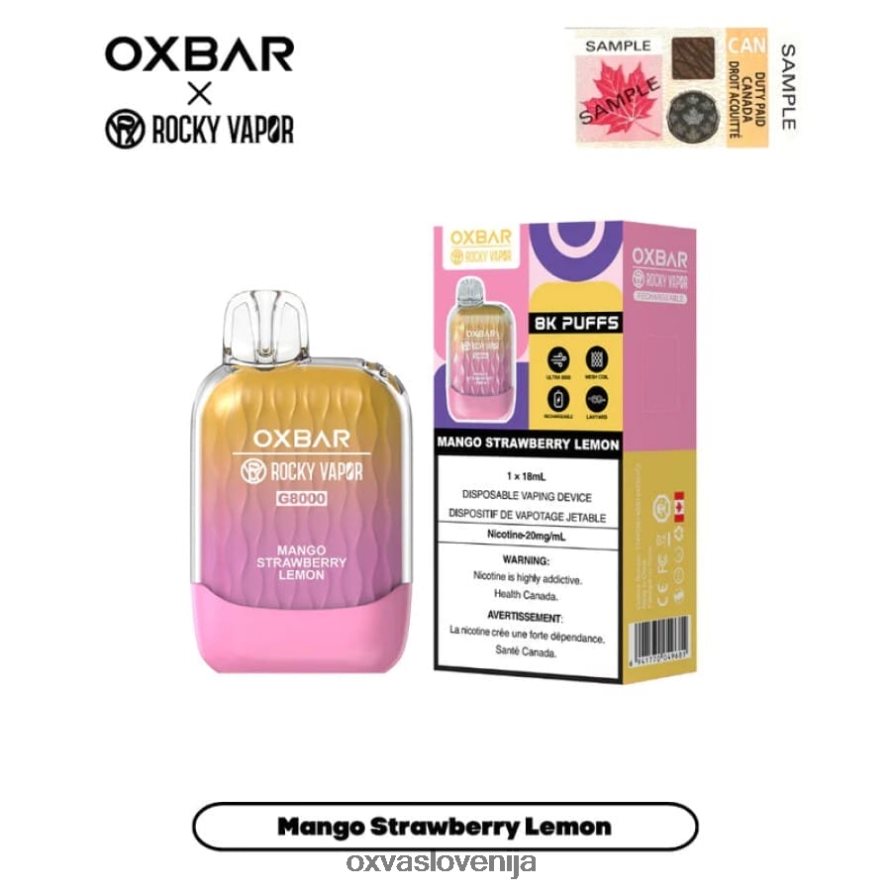 OXVA OXBAR G8000 Oxva Vape Flavors mango jagoda limona P0NH10